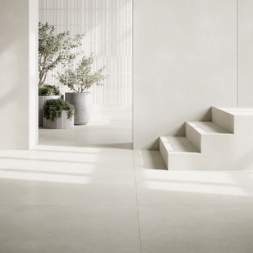 聖塔菲清水模磁磚-粉光白